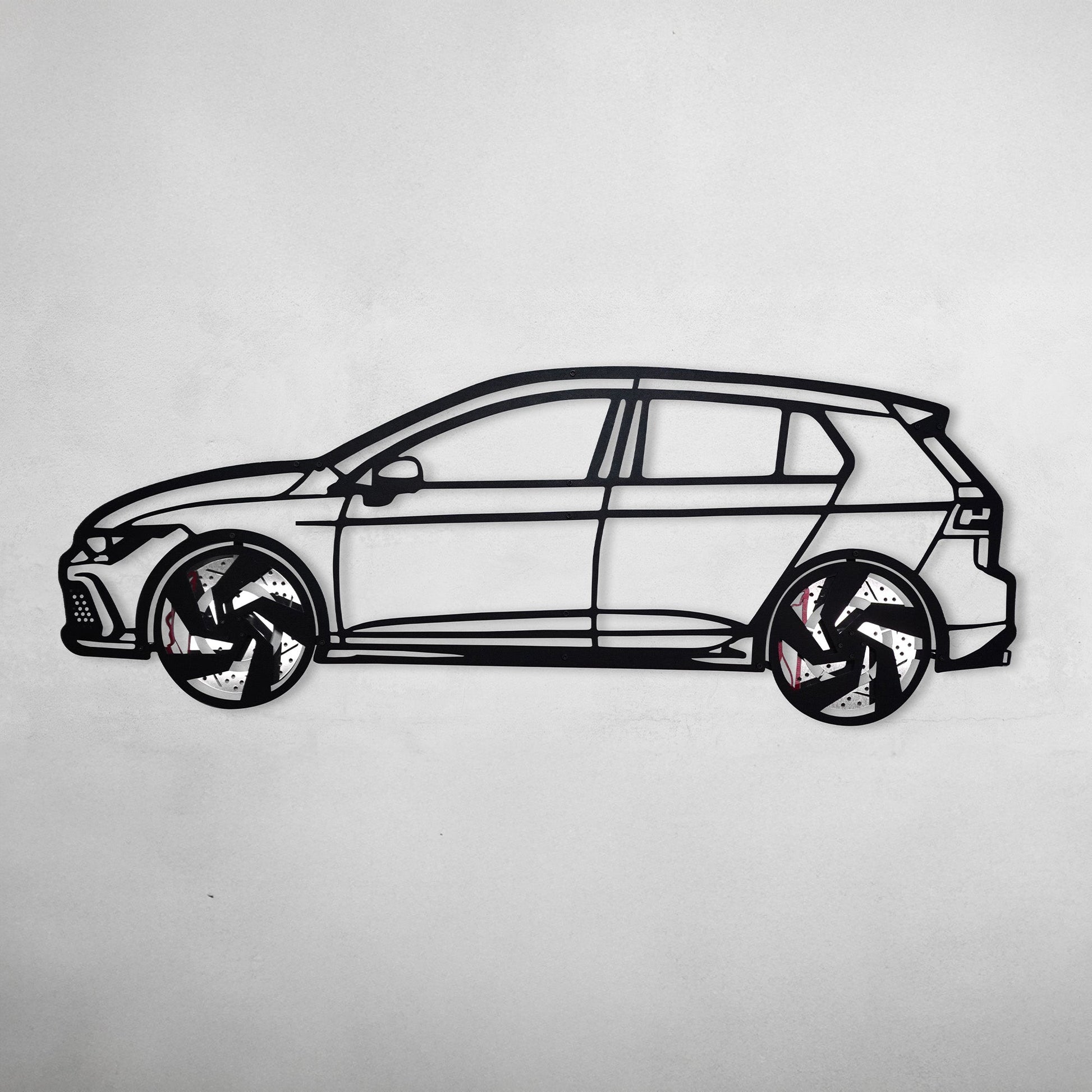 2022 Volkswagen Golf GTI Wall Art – Steel Silhouette with Spinning Wheels-KAFMEKA010 - Tampa Home & Garden Store