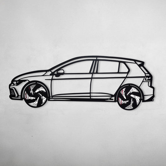 2022 Volkswagen Golf GTI Wall Art – Steel Silhouette with Spinning Wheels-KAFMEKA010 - Tampa Home & Garden Store