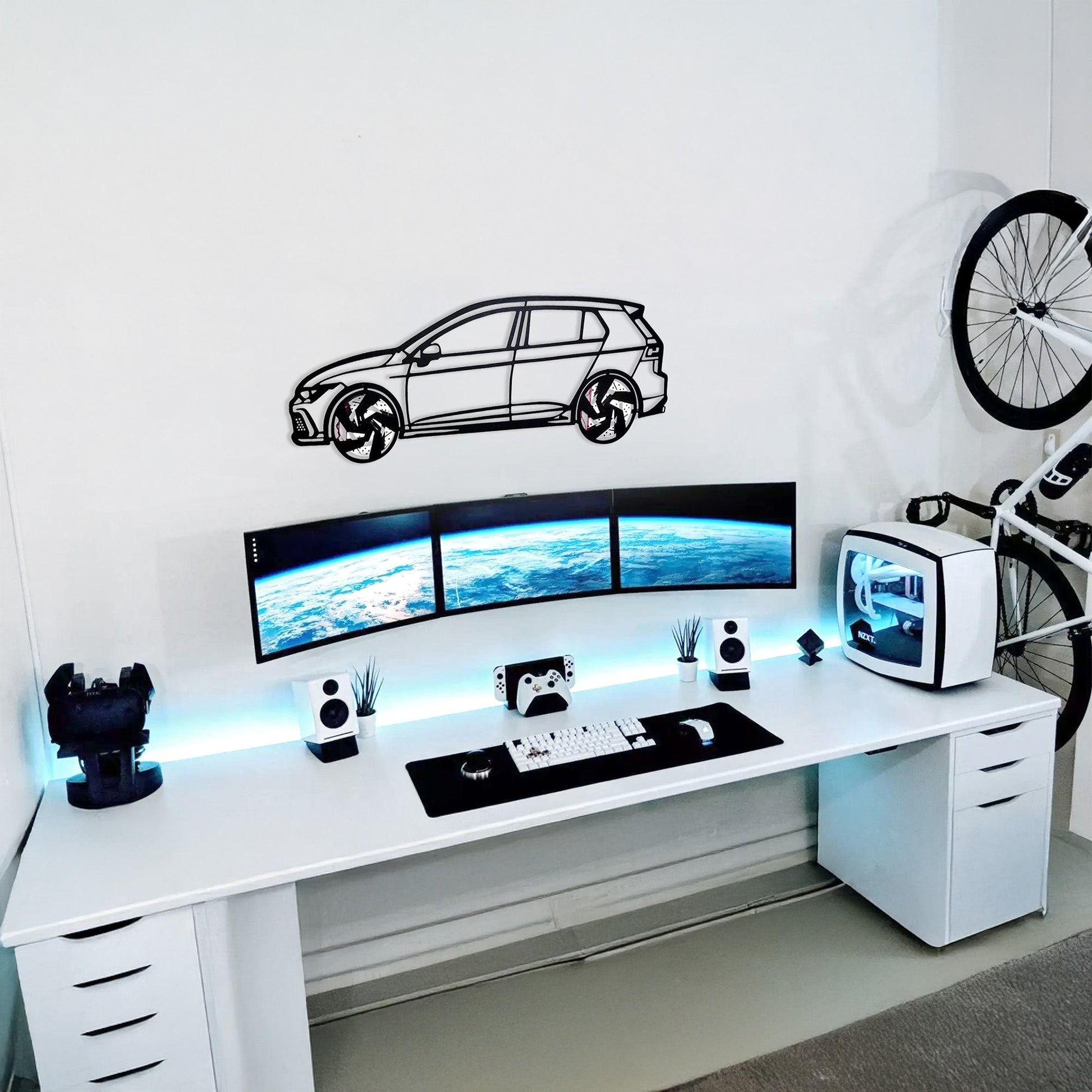 2022 Volkswagen Golf GTI Wall Art – Steel Silhouette with Spinning Wheels-KAFMEKA010 - Tampa Home & Garden Store