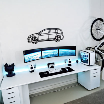 2022 Volkswagen Golf GTI Wall Art – Steel Silhouette with Spinning Wheels-KAFMEKA010 - Tampa Home & Garden Store