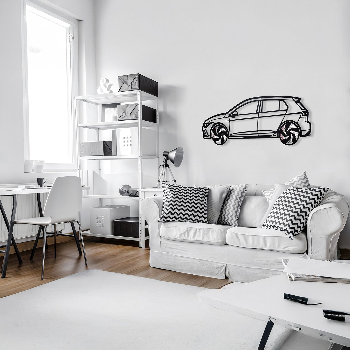 2022 Volkswagen Golf GTI Wall Art – Steel Silhouette with Spinning Wheels-KAFMEKA010 - Tampa Home & Garden Store