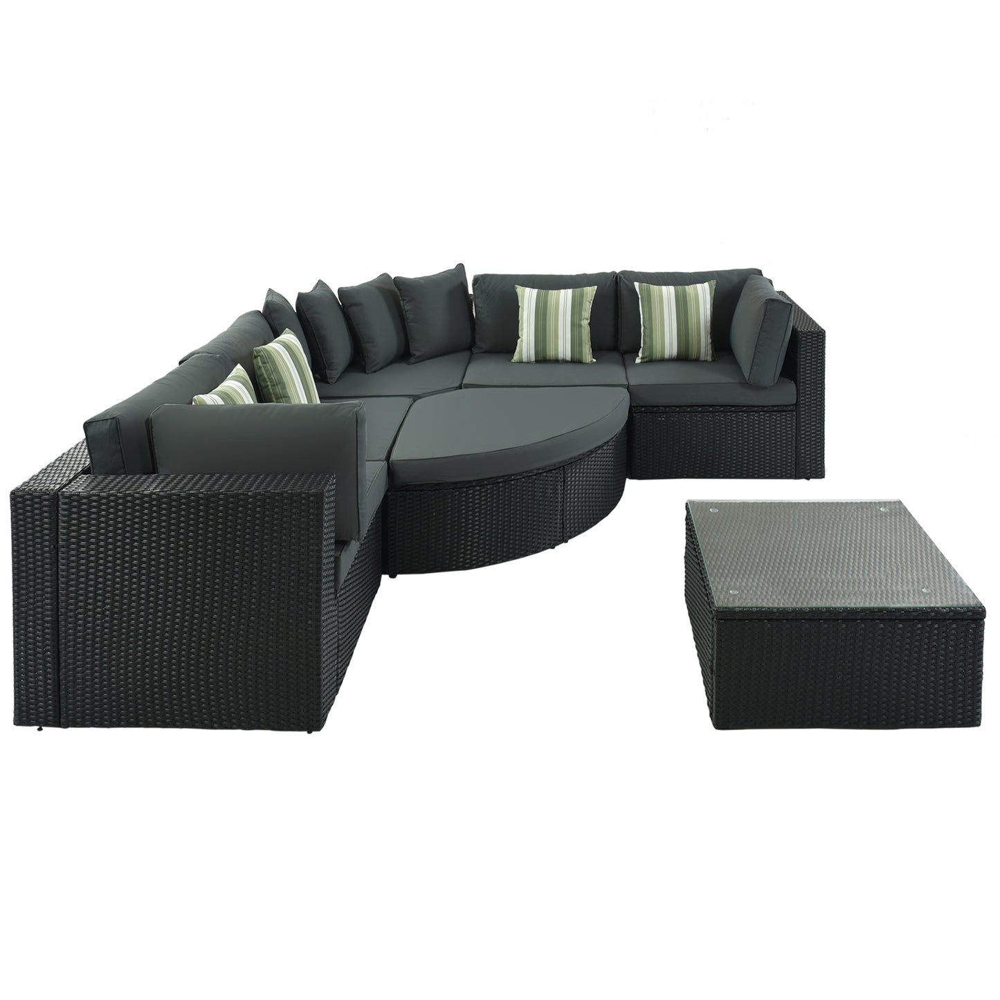 Outdoor 7 Piece Wicker Sofa Set and Cushions