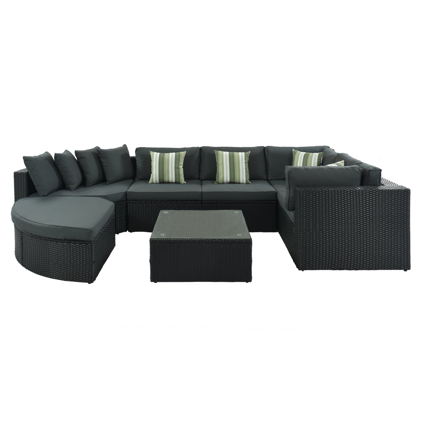 Outdoor 7 Piece Wicker Sofa Set and Cushions