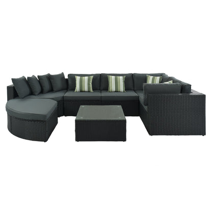 Outdoor 7 Piece Wicker Sofa Set and Cushions