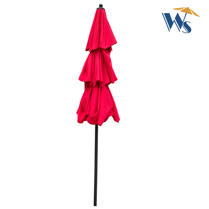 9 Ft 3 Tier Outdoor Umbrella with Crank and Tilt
