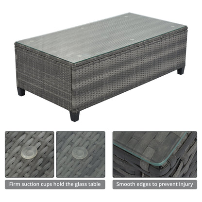8 Pieces Round Outdoor Wicker Sofa and Table