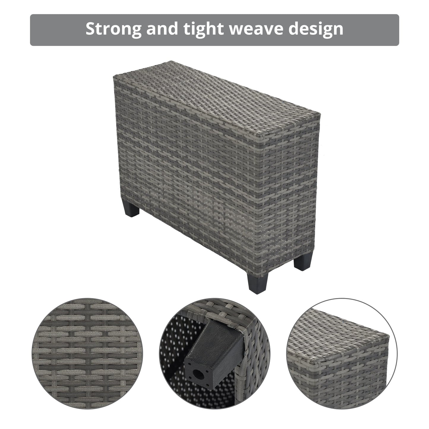 8 Pieces Round Outdoor Wicker Sofa and Table