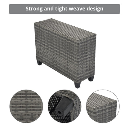 8 Pieces Round Outdoor Wicker Sofa and Table