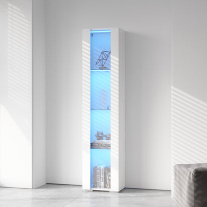 Side Cabinet with Aluminum Strip Lamp white cabinet with blue LED interior by HouseOfZazla on Tampa Home & Garden Store