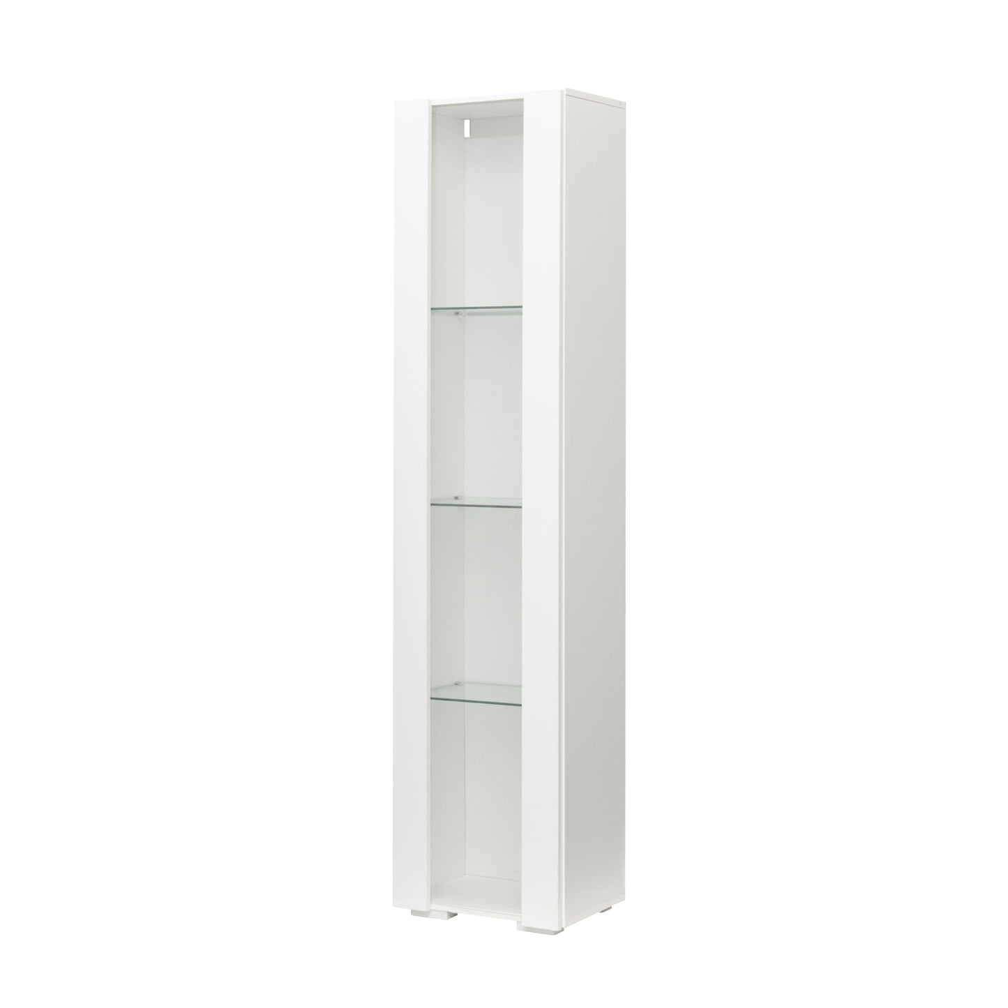 Side Cabinet with Aluminum Strip Lamp white display cabinet with glass shelves HouseOfZazla on Tampa Home & Garden Store