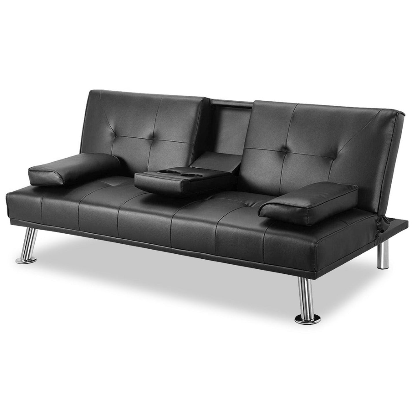 Modern Faux Leather Convertible Sofa and Bed