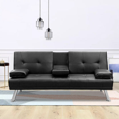 Modern Faux Leather Convertible Sofa and Bed