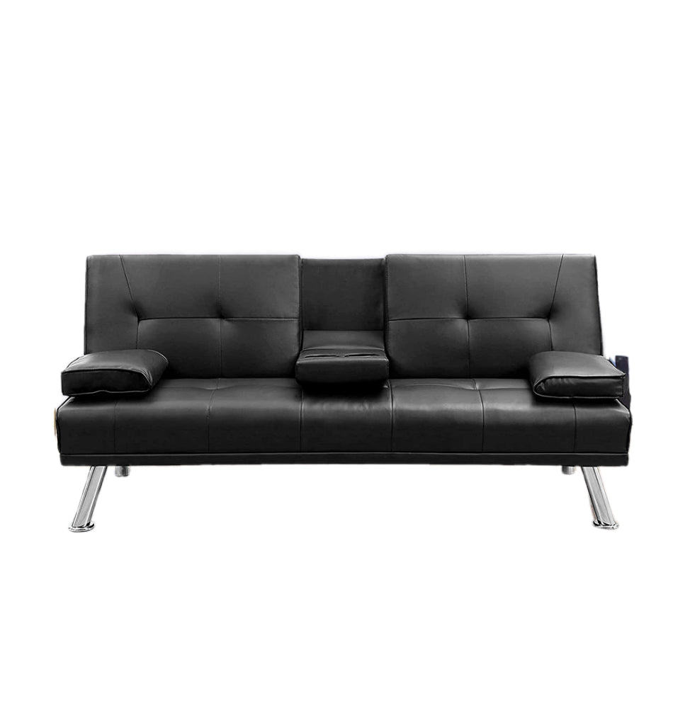 Modern Faux Leather Convertible Sofa and Bed