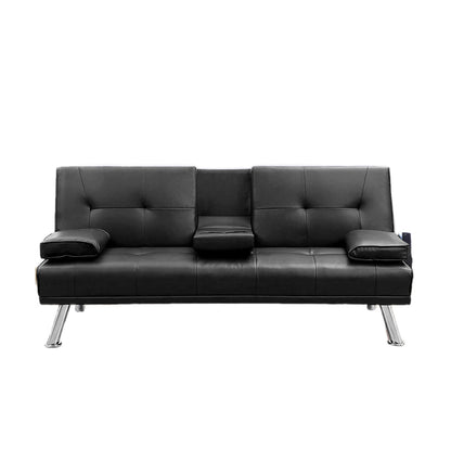 Modern Faux Leather Convertible Sofa and Bed