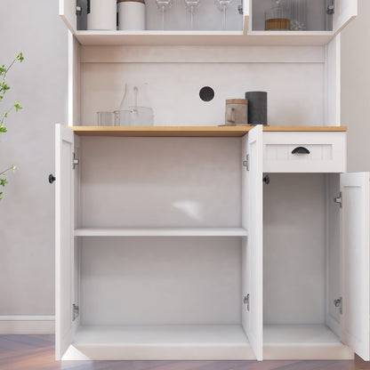 Kitchen Pantry Storage Cabinet and Microwave Rack