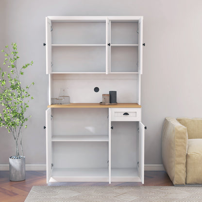 Kitchen Pantry Storage Cabinet and Microwave Rack