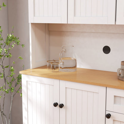 Kitchen Pantry Storage Cabinet and Microwave Rack