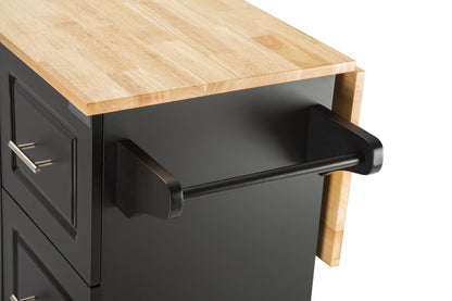 Mobile Kitchen Island and Rubber Wood Cart