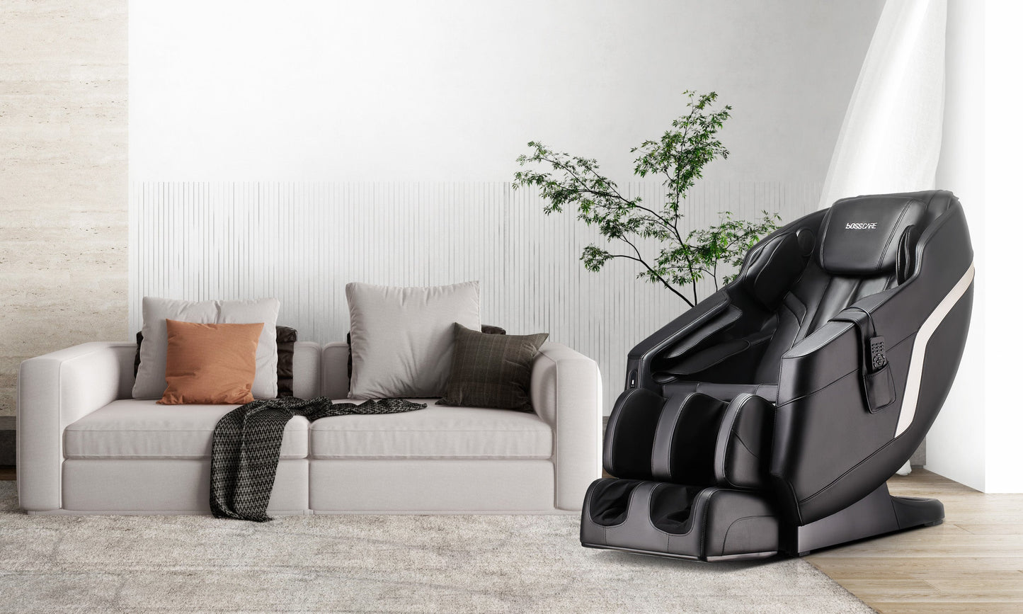 Massage Chairs SL Track Full Body Massage Recliner black leather with remote HouseOfZazla on Tampa Home & Garden Store