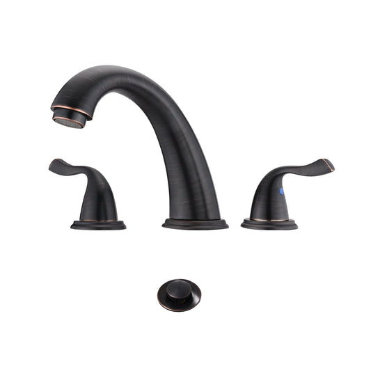 8-inch widespread oil rubbed bronze bathroom sink faucet set with 2 handles (4-piece) on Tampa Home & Garden Store