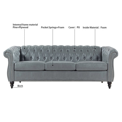 the Rolled Arm Chesterfield 3 Seater Sofa