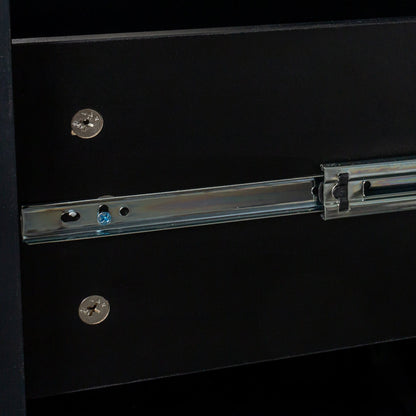 Home Office Desk drawer interior in antiqued black with metal slide rails and a scale coin on Tampa Home & Garden Store
