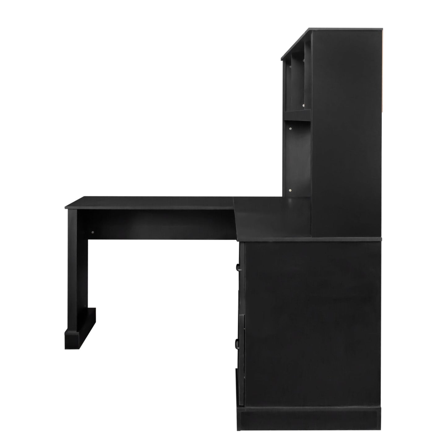 Home Office Computer Desk with Hutch Antiqued Black with open shelving on Tampa Home & Garden Store
