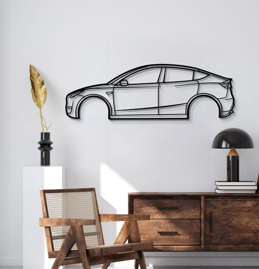 Arte de pared de metal para coche Modelo Y 2022 - MT0798