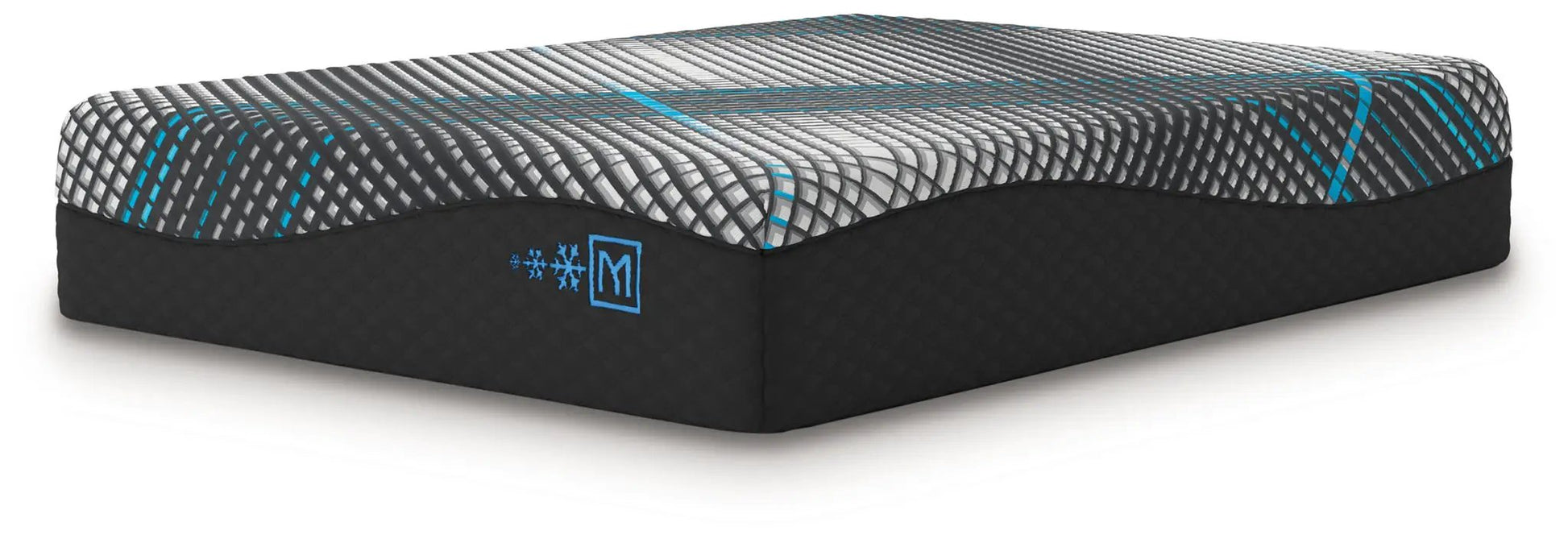 Millennium 2.0 Foam 14 Inch memory foam mattress with black quilted sides and blue accents on Tampa Home & Garden Store