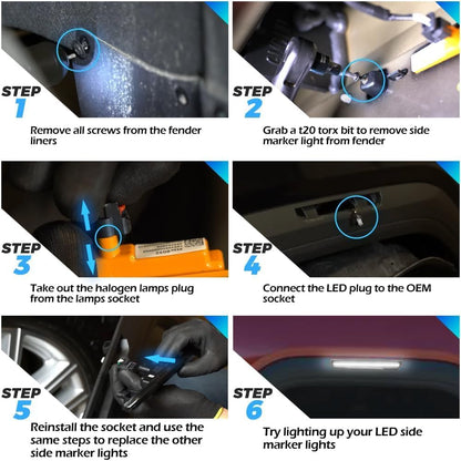 SCANNING LED side markers smoked white amber for GMC Sierra HD 2500 by AutoLEDTech.com on Tampa Home & Garden Store