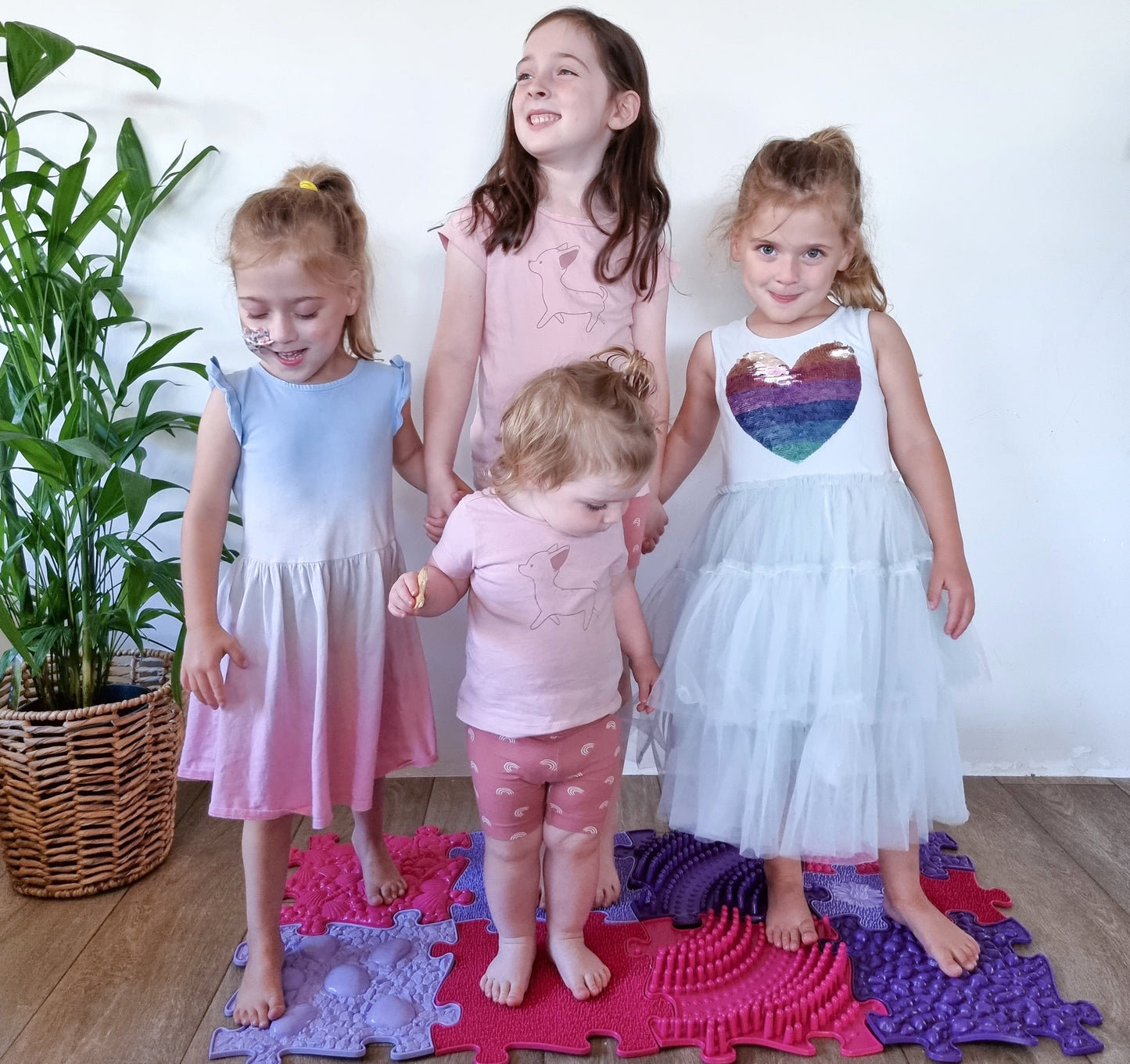 Pink Sensory Playmat Set by TINNITOTS with interlocking pink and purple foam mats for kids on Tampa Home & Garden Store
