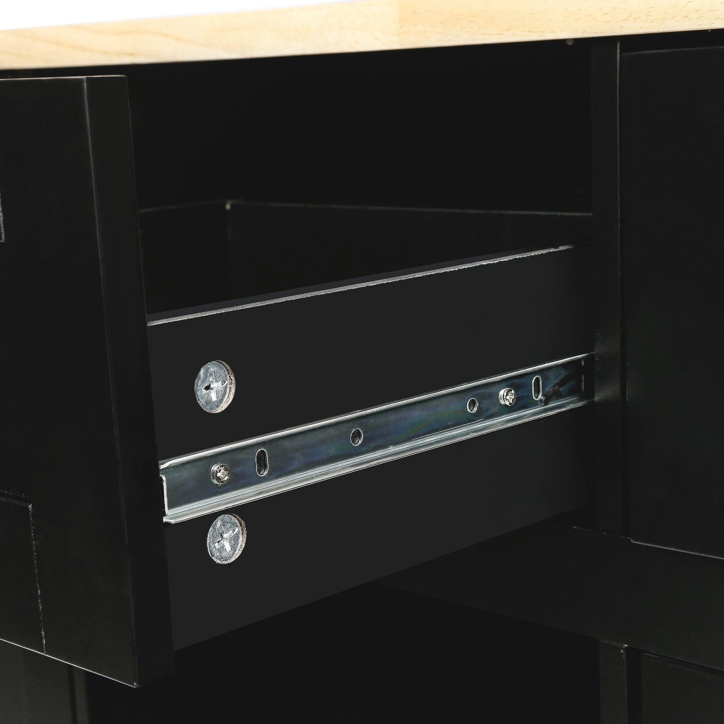 Rubber wood drop-leaf kitchen cart with storage in black finish HouseOfZazla on Tampa Home & Garden Store