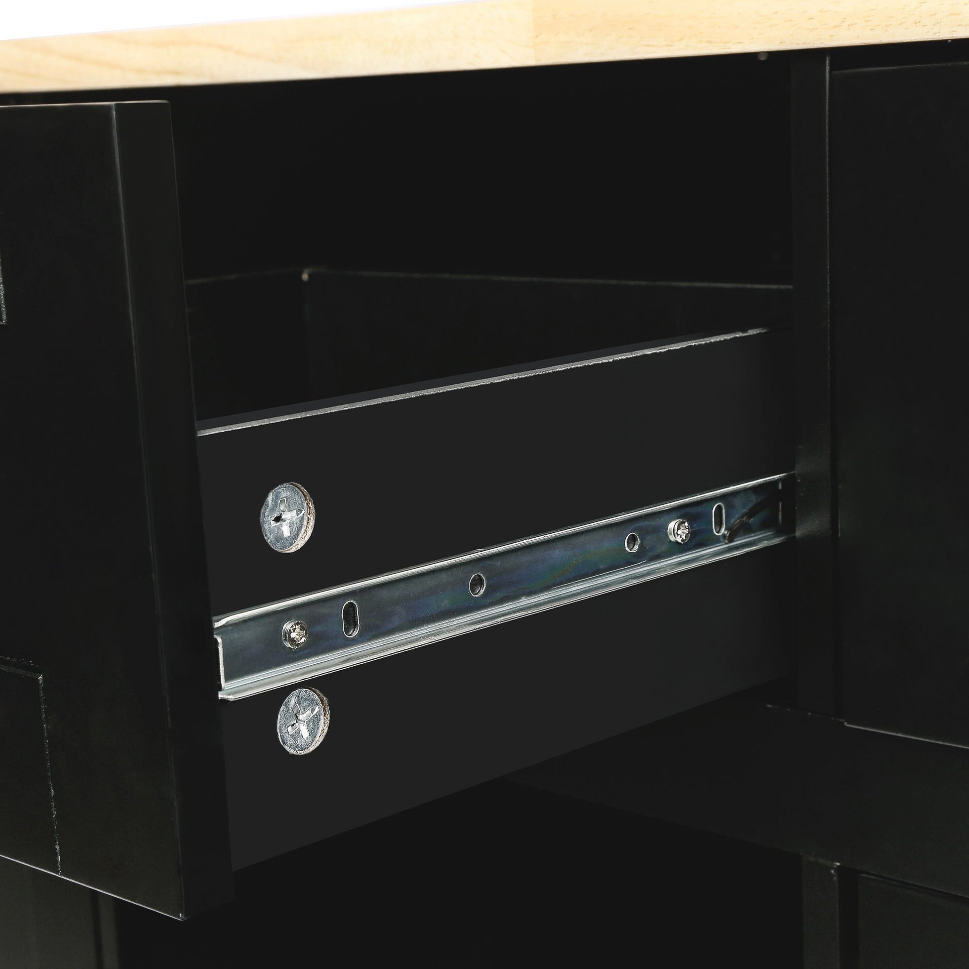 Rubber wood drop-leaf kitchen cart with storage in black finish HouseOfZazla on Tampa Home & Garden Store