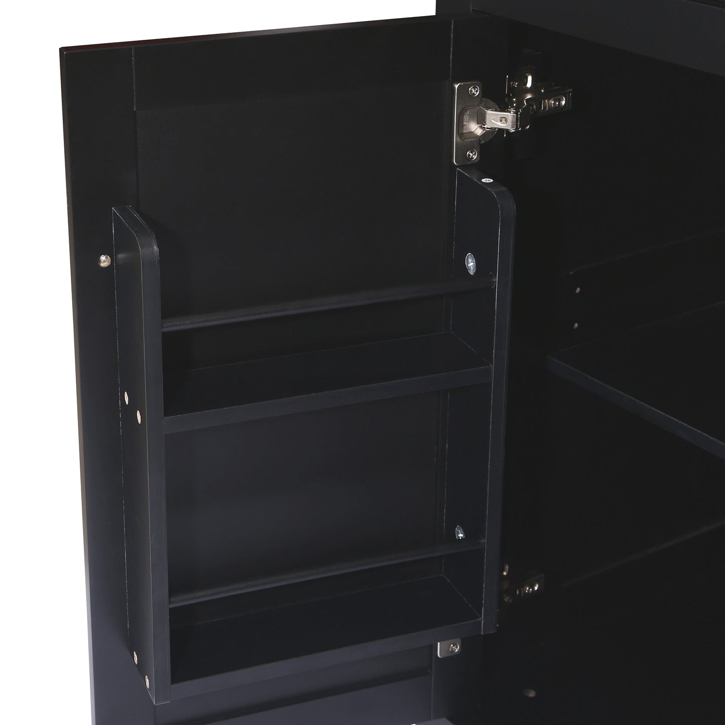 Rubber wood drop-leaf kitchen cart with storage, black finish, metal hinges on Tampa Home & Garden Store