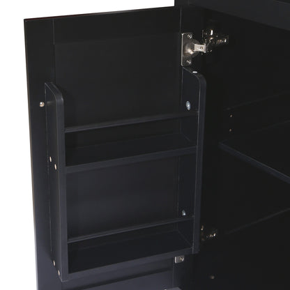 Rubber wood drop-leaf kitchen cart with storage, black finish, metal hinges on Tampa Home & Garden Store