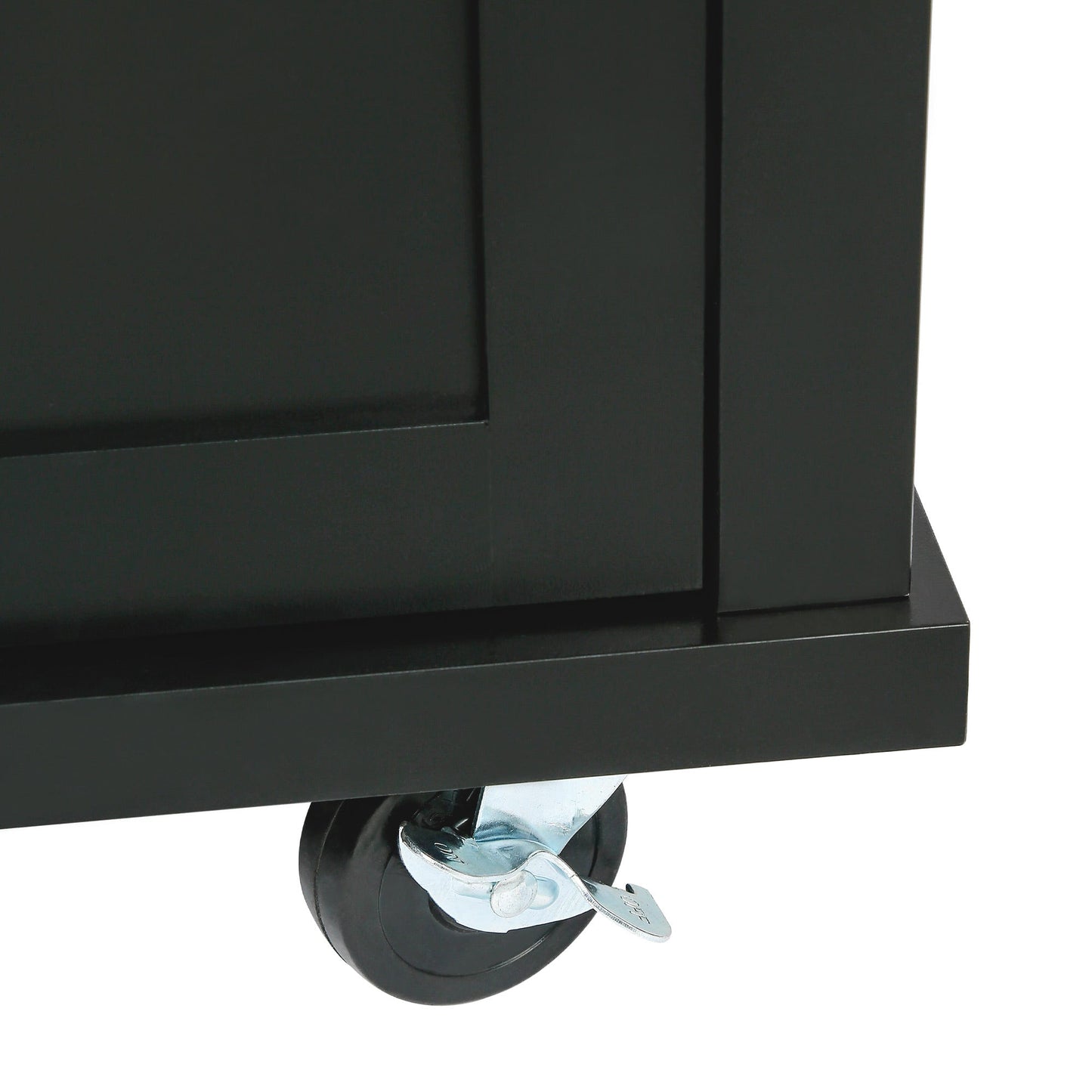 HouseOfZazla rubber wood drop-leaf kitchen cart with black finish and swivel caster wheel on Tampa Home & Garden Store