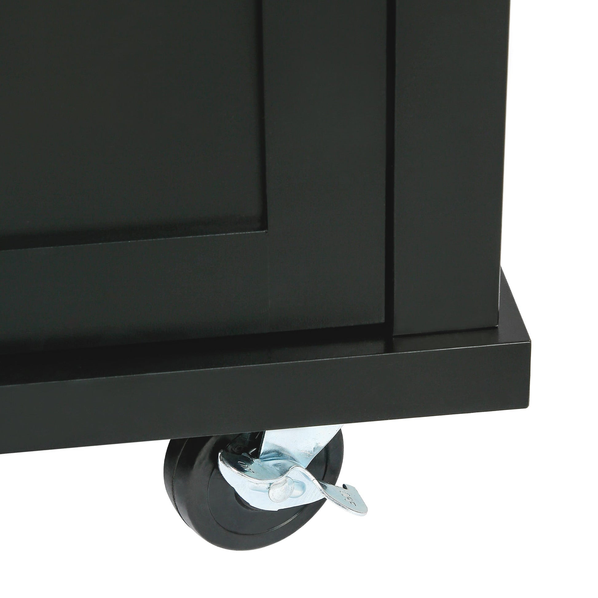 HouseOfZazla rubber wood drop-leaf kitchen cart with black finish and swivel caster wheel on Tampa Home & Garden Store