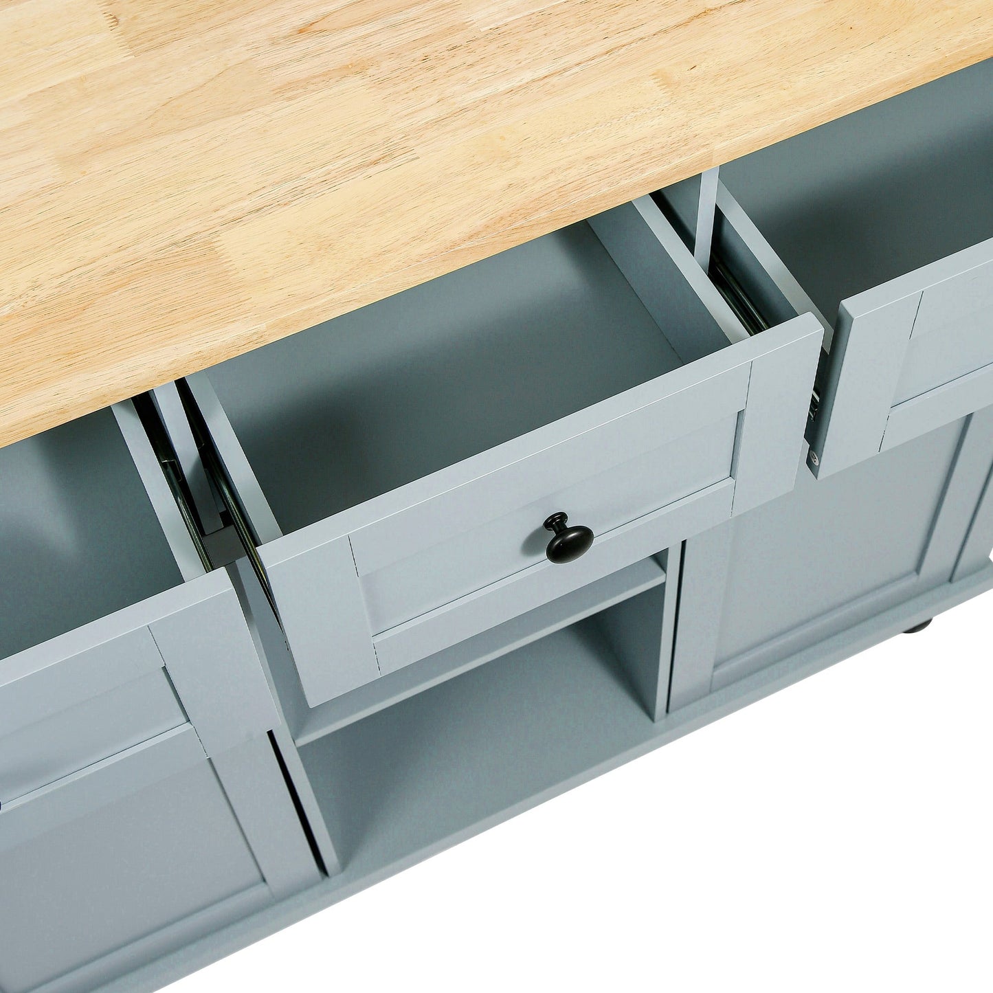 Rubberwood Kitchen Cart and Drop Leaf Top