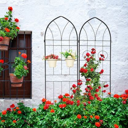 4 Pack Metal Garden Trellis arches by HouseOfZazla with black iron framework on Tampa Home & Garden Store