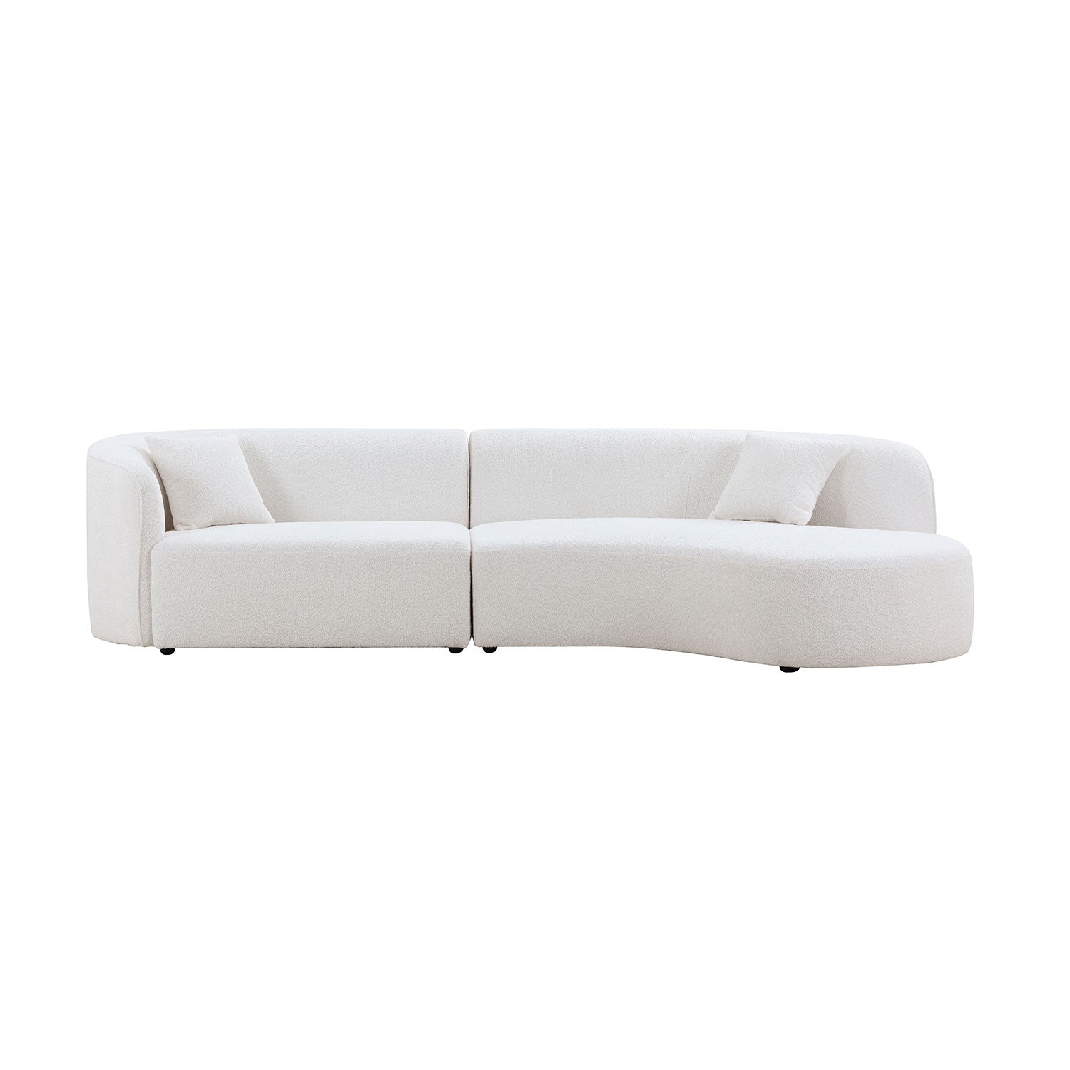 Sofa set curved white upholstery two-piece sectional with chaise by HouseOfZazla on Tampa Home & Garden Store