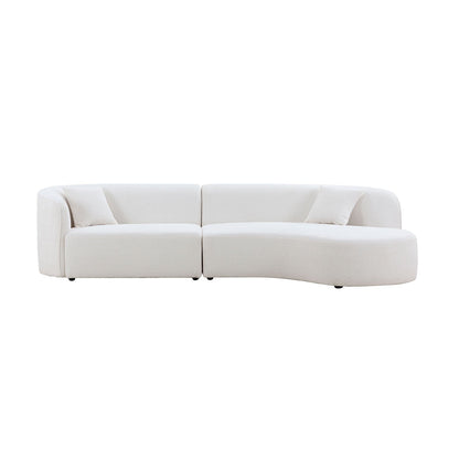 Sofa set curved white upholstery two-piece sectional with chaise by HouseOfZazla on Tampa Home & Garden Store