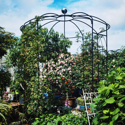 Metal Garden Arch by HouseOfZazla, iron construction with black finish on Tampa Home & Garden Store