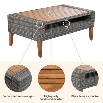 6 Piece Outdoor PE Wicker Sofa and Chairs