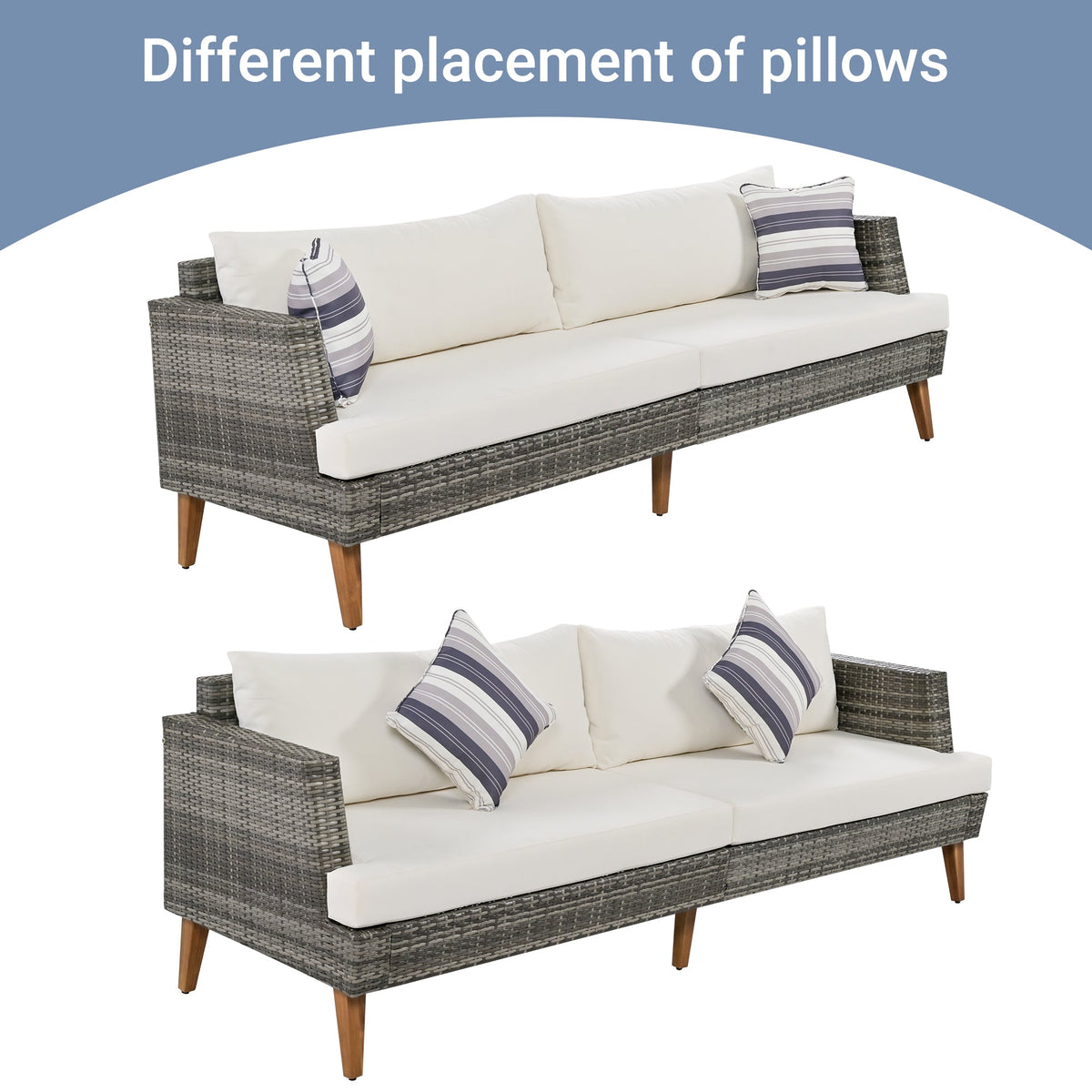 6 Piece Outdoor PE Wicker Sofa and Chairs