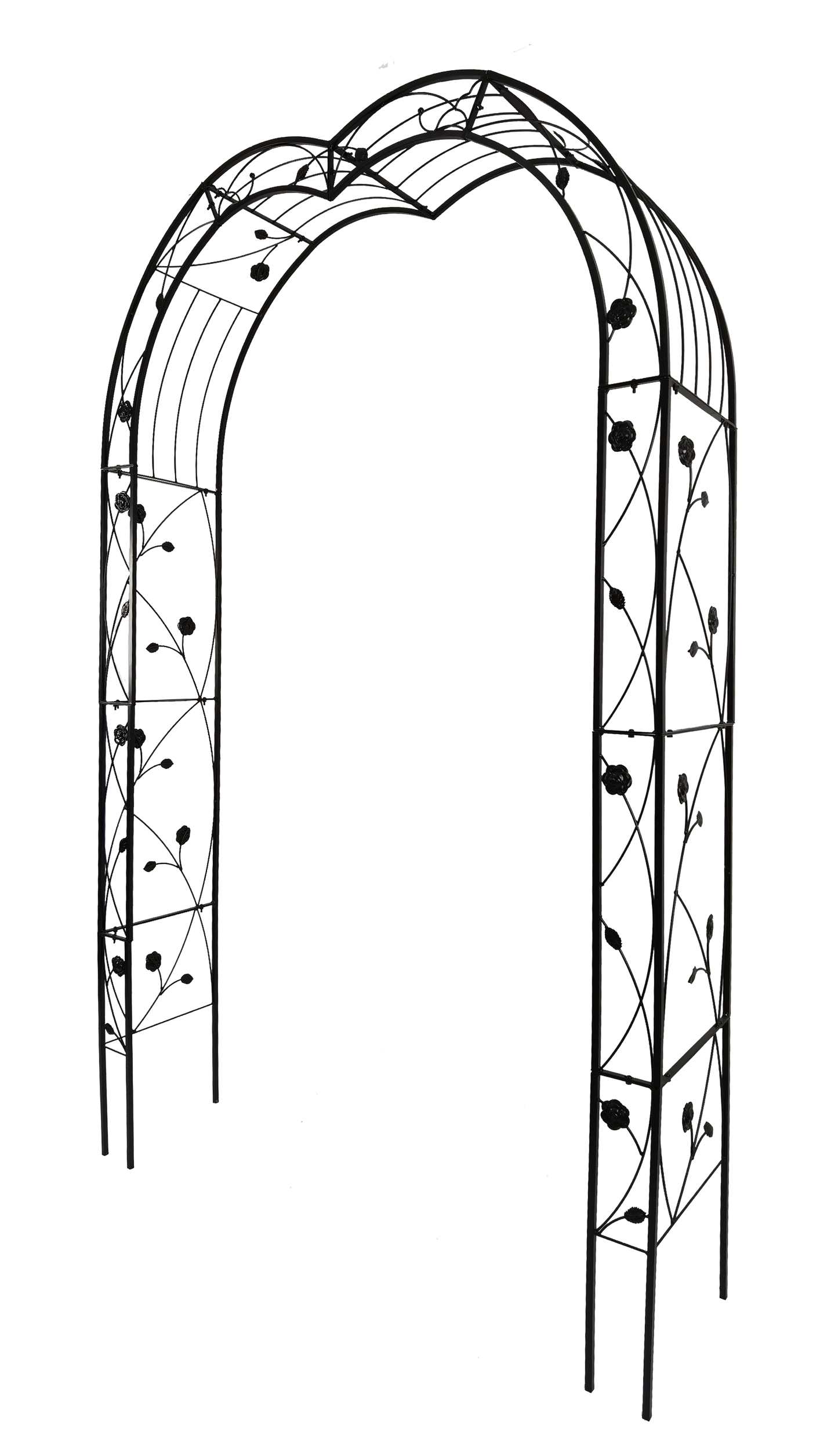 Metal Garden Arch with 8 Style Options black metal arch with rose vine detailing by HouseOfZazla on Tampa Home & Garden Store
