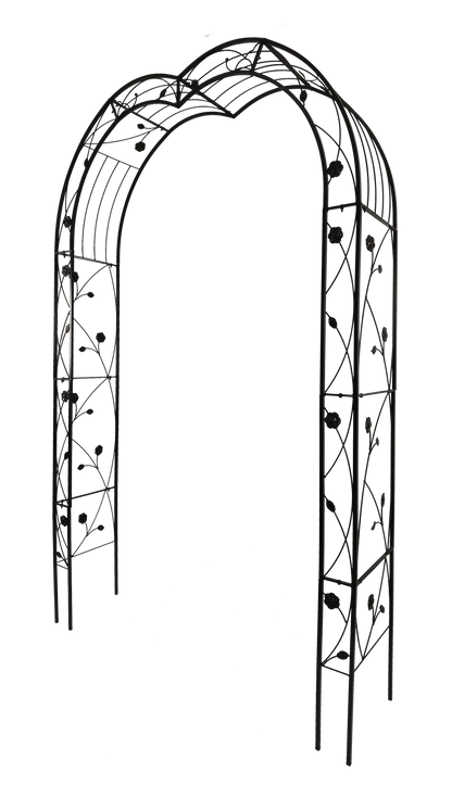 Metal Garden Arch with 8 Style Options black metal arch with rose vine detailing by HouseOfZazla on Tampa Home & Garden Store