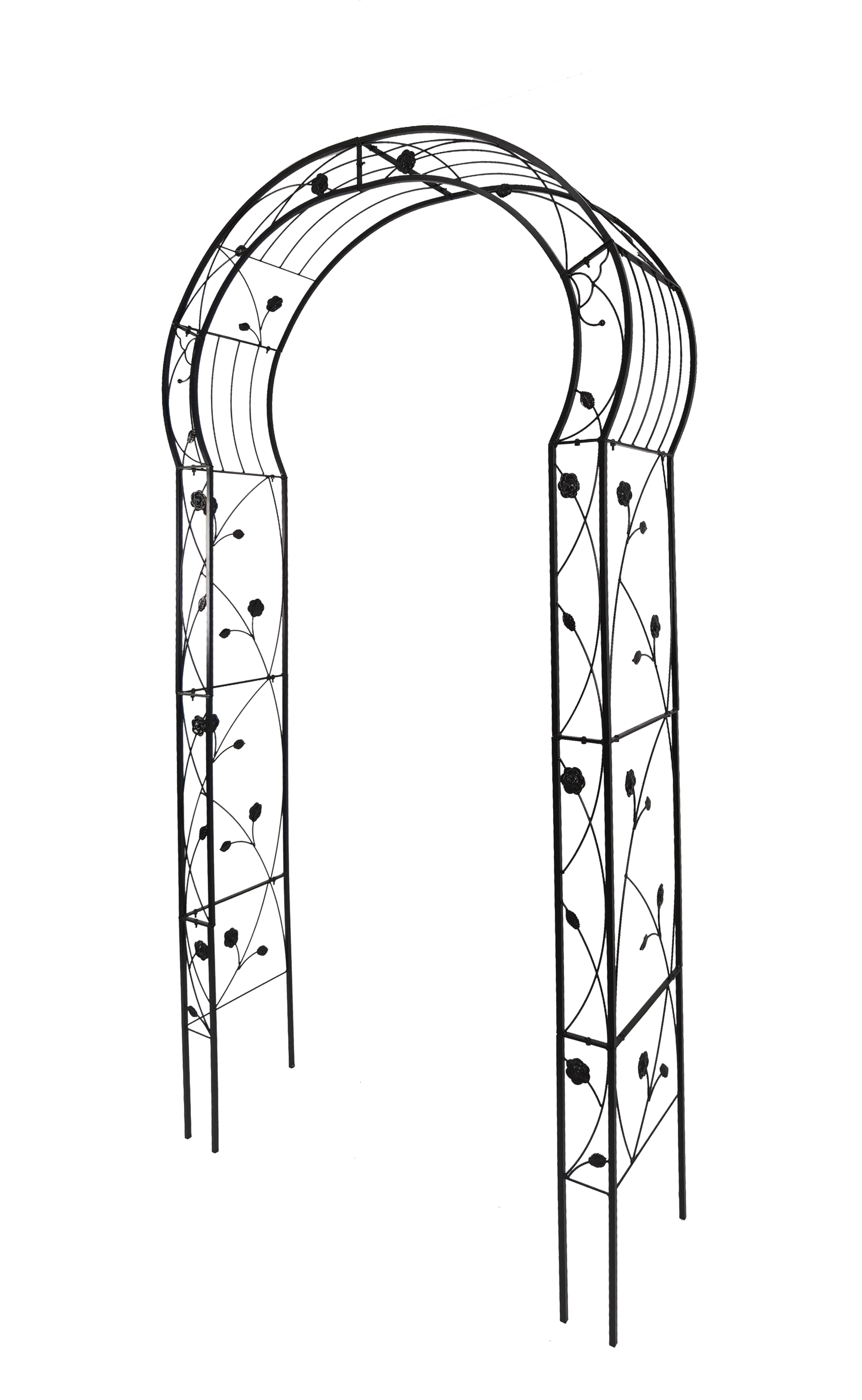 Metal Garden Arch 8 Style Options by HouseOfZazla, black iron arch with vine and rose lattice on Tampa Home & Garden Store