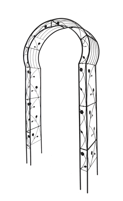 Metal Garden Arch 8 Style Options by HouseOfZazla, black iron arch with vine and rose lattice on Tampa Home & Garden Store