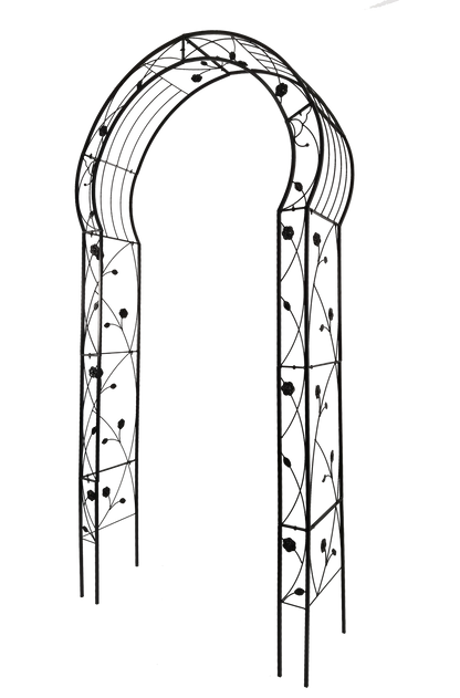 Metal garden arches pair by HouseOfZazla with rose vine motifs and arched frame 8 options on Tampa Home & Garden Store