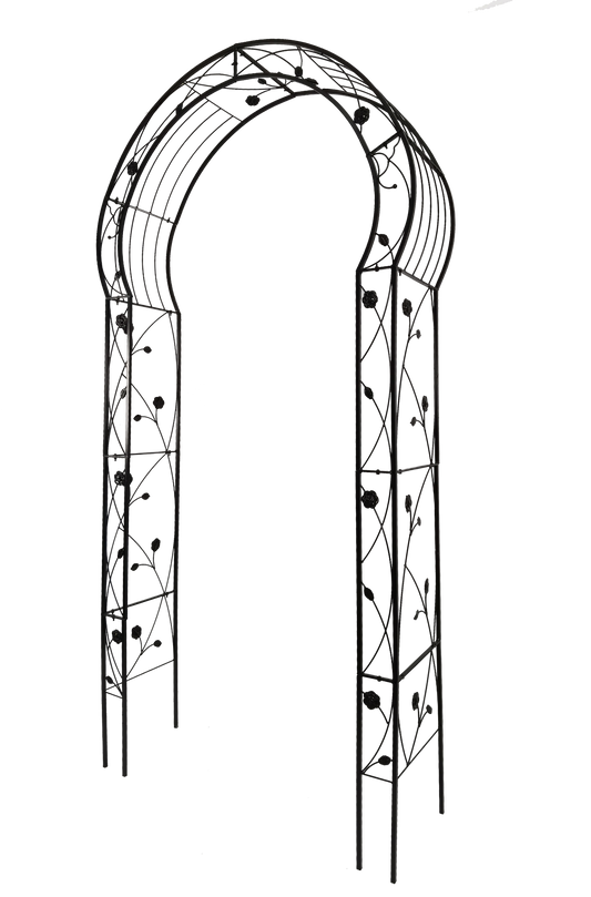 Metal garden arches pair by HouseOfZazla with rose vine motifs and arched frame 8 options on Tampa Home & Garden Store